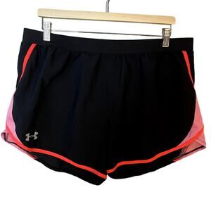 Under Armour Women's UA Tech Running Shorts Black & Pink & Red SZ XL